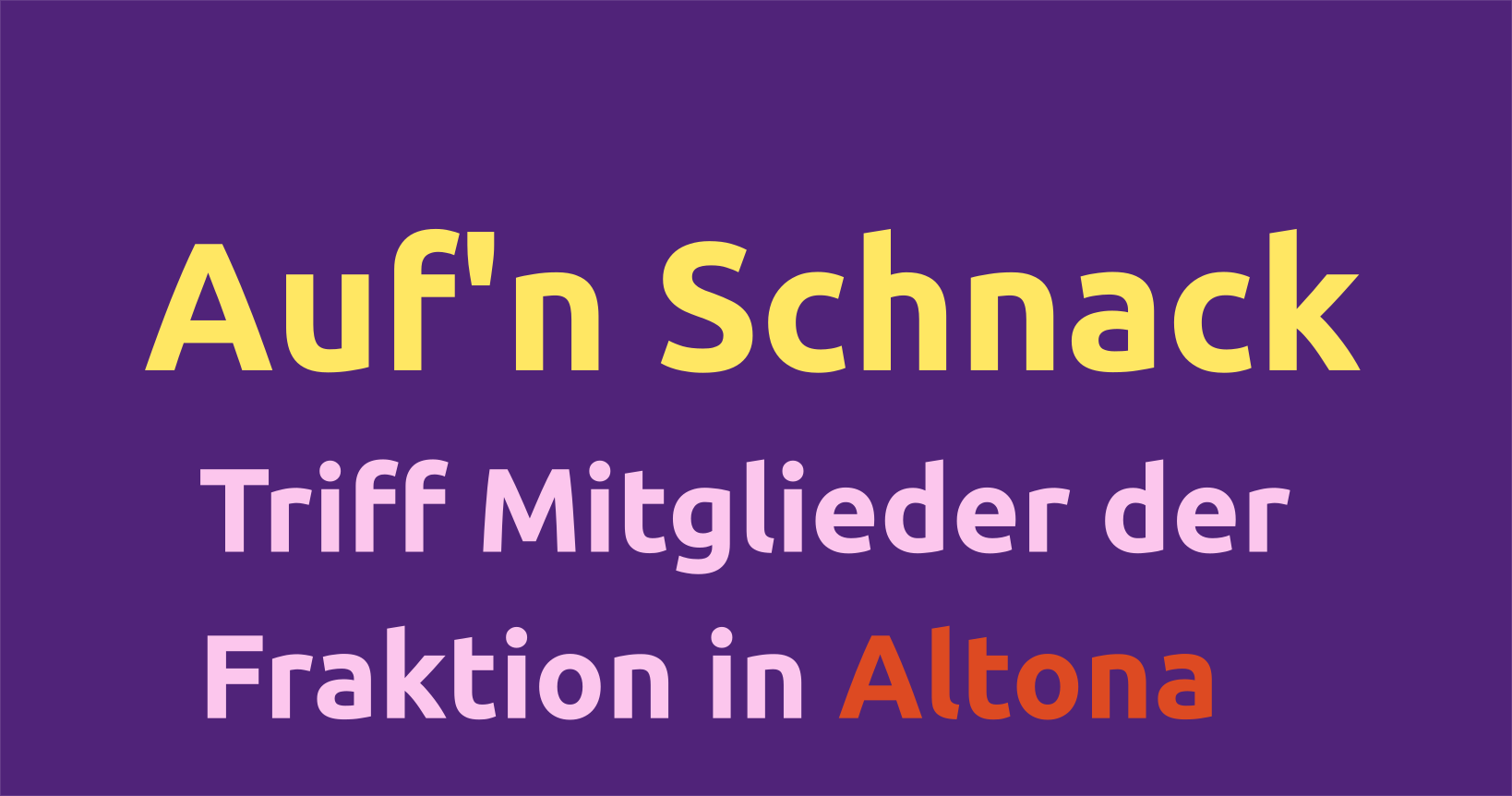 Auf’n Schnack in Altona
